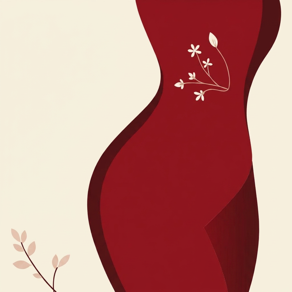 Ilustração acolhedora representando cuidado com a saúde pélvica feminina